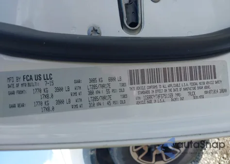 2015 Ram 1500 Rebel from USA, damaged, VIN 1C6RR7YT0FS751169
